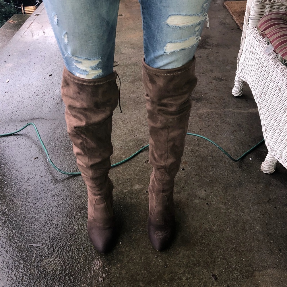 Over the knee brown boots- MAKE OFFER.